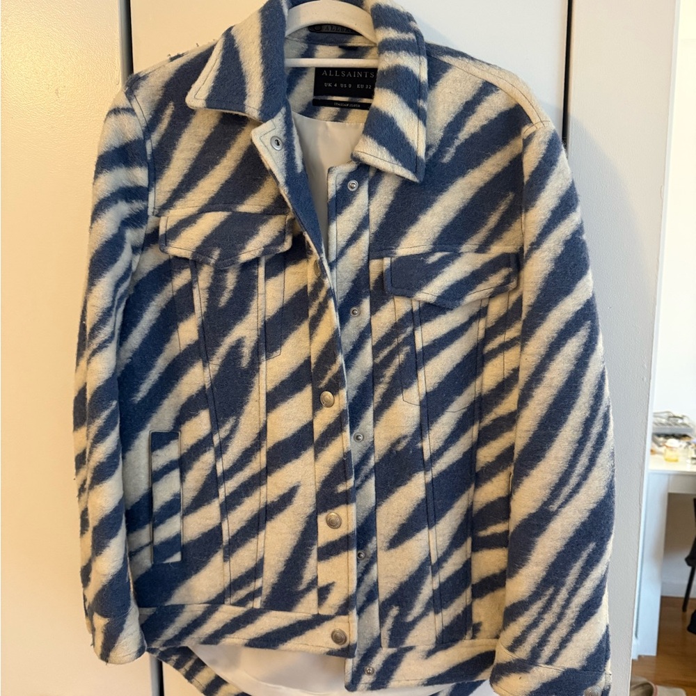 All Saints Zebra Print Shirt Jacket